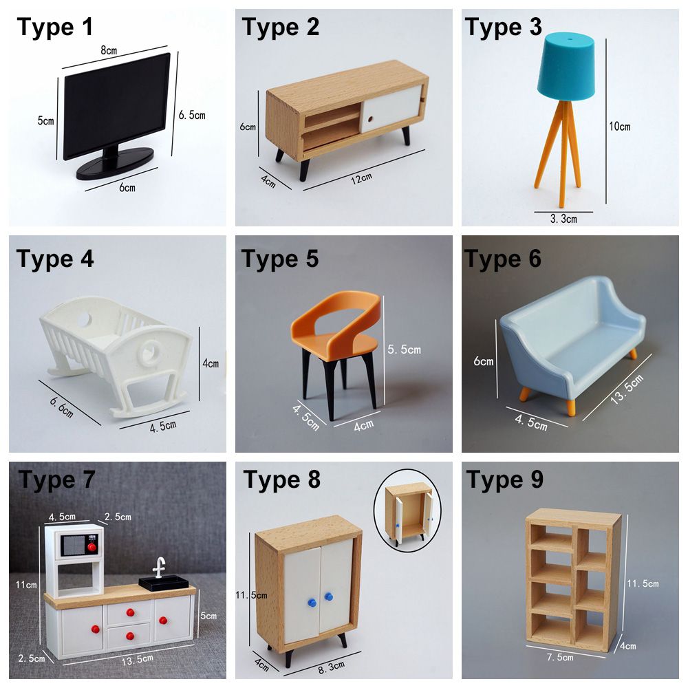 1:12 Schaal Poppenhuis Miniatuur Meubels Sofa Bed Kledingkast Tv Kast Mini Inrichting Scene Model Spelen Huis Micro Landschap