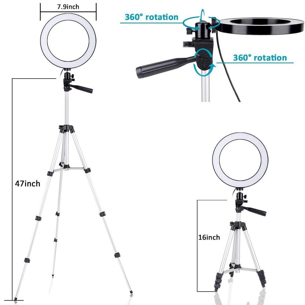 7.9-inch Led Fill Light Dimmable Ring Portable Ring Light with Tripod