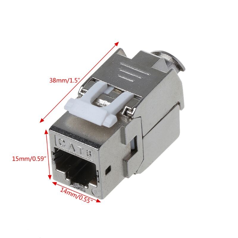 1Pc RJ45 Keystone Cat6 Cat6A Shielded FTP Zinc Alloy Module Keystone Jack Network Connector Adapter G88D