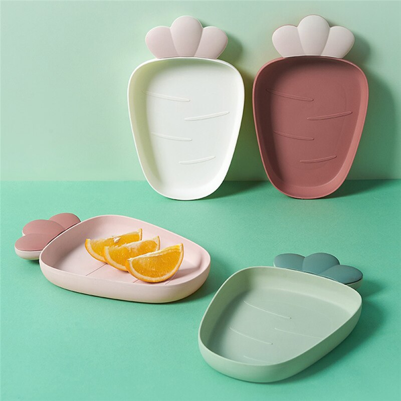 Food Tray Snack Dish Fruit Dry Food Plate Cute Candy Plate Strawberry Shape Fruit Household Plastic Serving Plate For Home