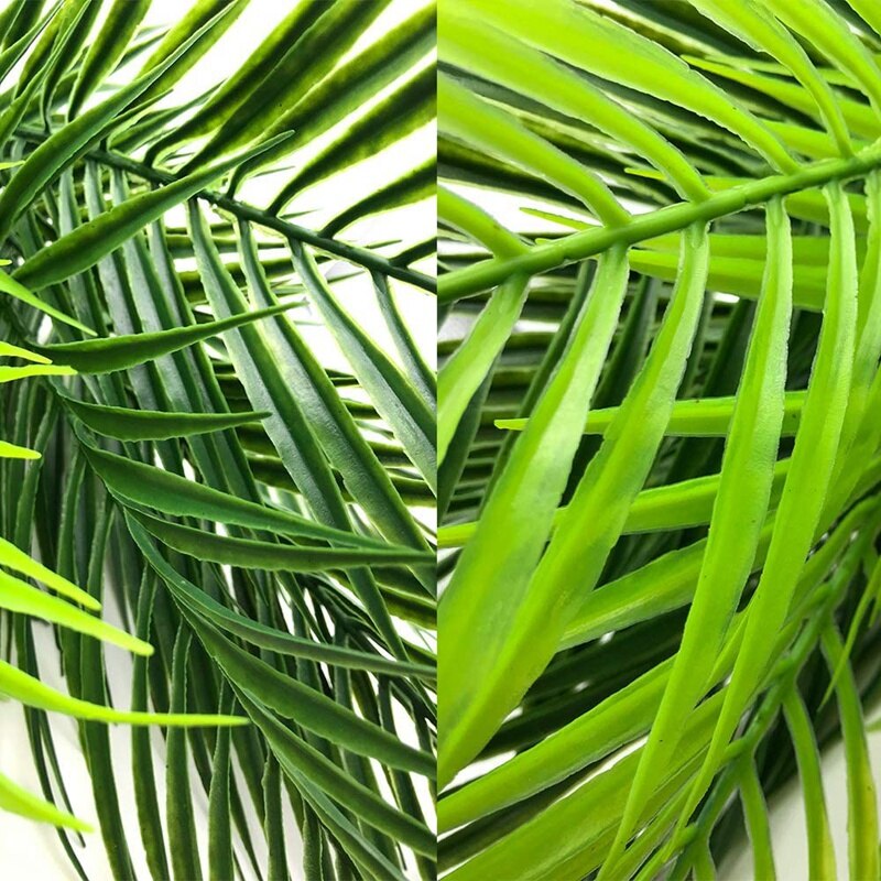 Artificial Tropical Palm Leaf Bush Plant in Green Palm Plant 15 Leaves for Tropical Greenery Accent Floral Arrangement