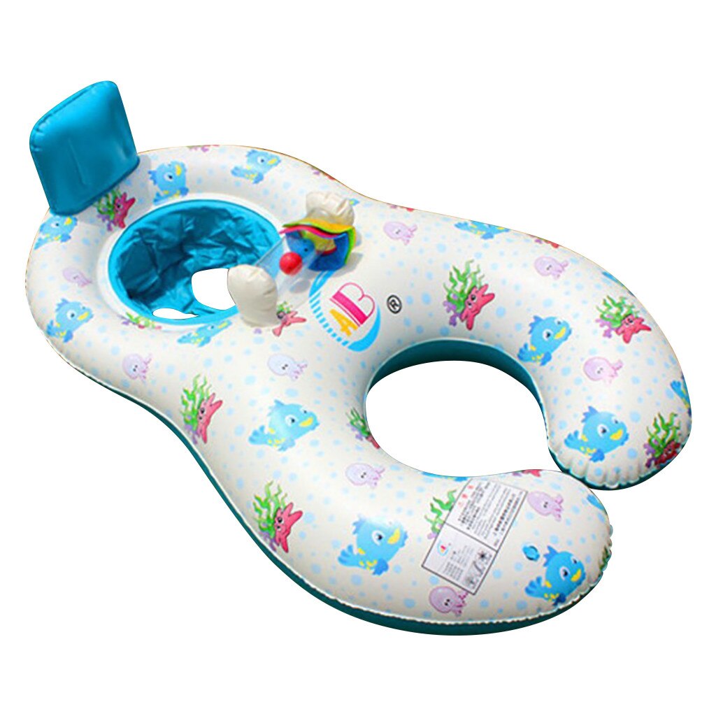 Piscina de natación doble círculo Pvc adultos bebé playa agua jugar natación piscinas padres-niño inflable natación anillo madre niños flotador #3: C