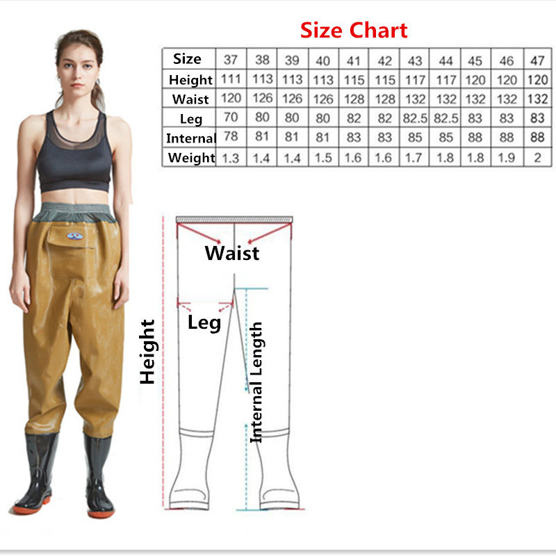 Højspring 0.55mm udendørs fiske waders støvler pvc vandtæt strikket stof mesh talje åndbare jagt fiskeri waders bukser