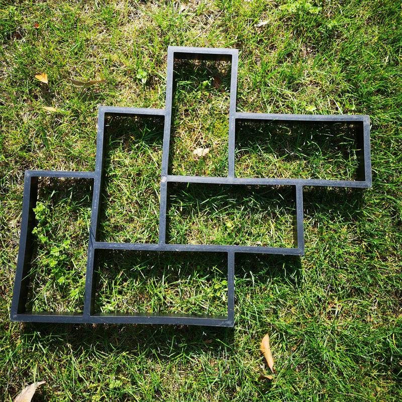 DIY L-Shaped Rectangular Walk Maker Mold Reusable Concrete Molding Yard Patio Lawn Garden Walkway Pavement Paving Molds