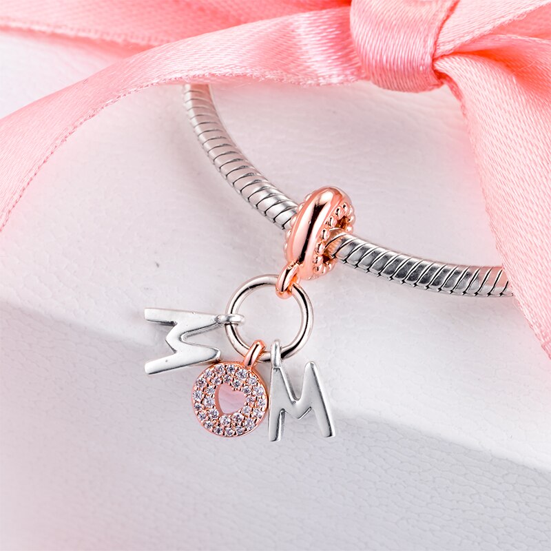 Acsesoris für frauen Mum Buchstaben Baumeln Charme Sterling Silber Schmuck Passt silber 925 armbänder Für Frau DIY Perlen