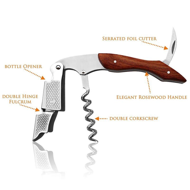 Rose Woodwine Bier Flesopener Kurkentrekker Multifunctionele Draagbare Schroef Corkscrew Wijn Flesopener Kok Bar Tool