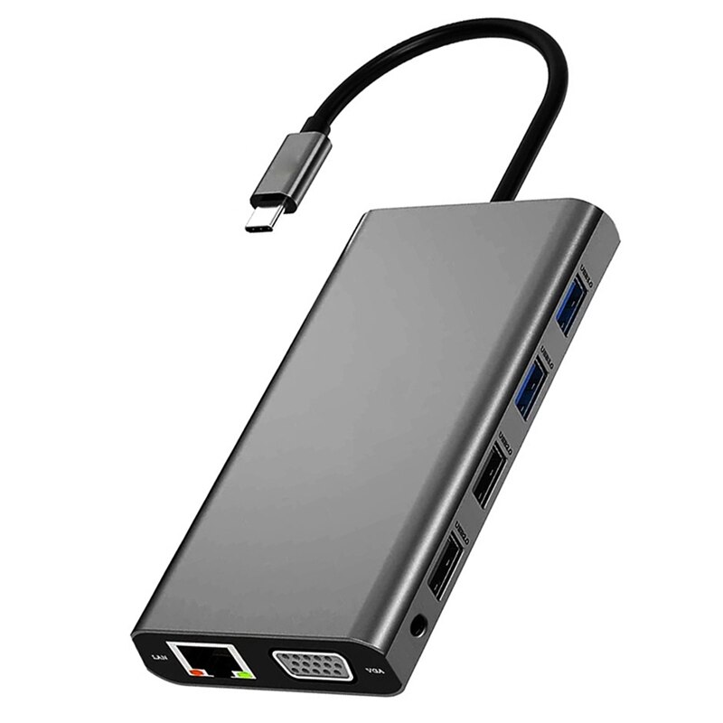12 In 1 Usb C Hub Type-C Docking Station Dual Hdmi... – Grandado