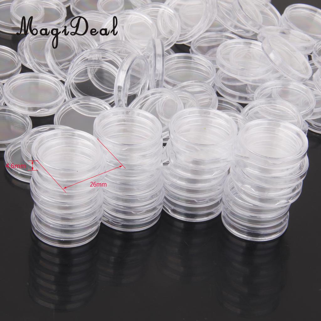 Magideal 100 Stks/set Clear Coin Capsules Containers Dozen Houders Voor Kinderen Kids Novelty 26Mm