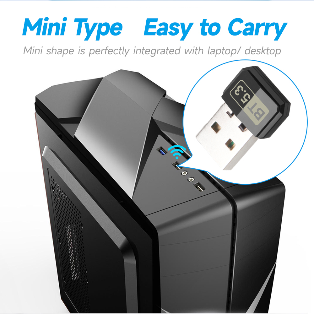 Adapter USB Bluetooth 5.3 Dongle do PC Laptop Windows 10/11