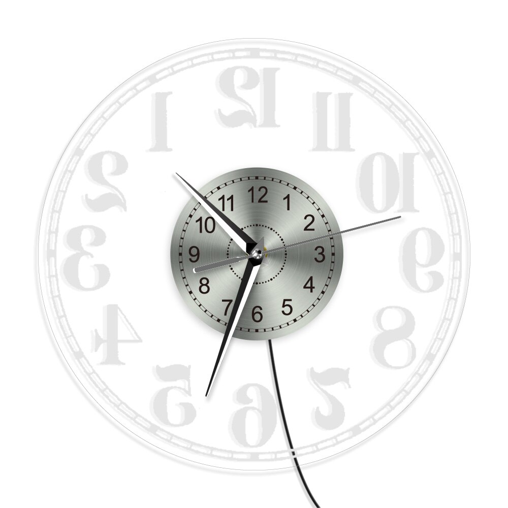 Rückwärts Wanduhr mit LED-hintergrundbeleuchtung Leucht umkehren Uhr Zauberstab Beleuchtung Wohnkultur Uhren Streiche und Knebel