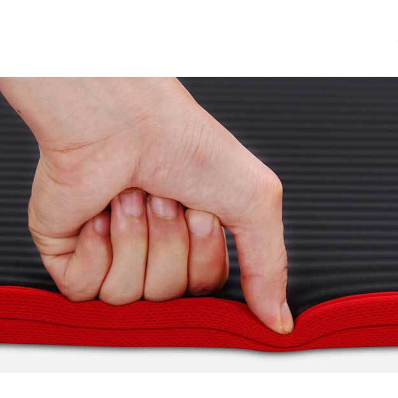 Esterilla de Yoga antideslizante Extra gruesa de 10Mm, esterilla deportiva insípida para Fitness, negra de 183X61Cm