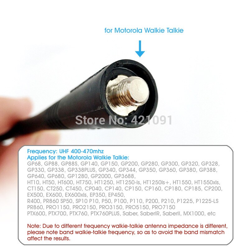 Walkie talkie uhf flexibel antenn för motorola  gp328 gp300 gp88 gp340 gp338 cp040 gp380 gp68 gp2000 ht750 ep450 mjuk antenn