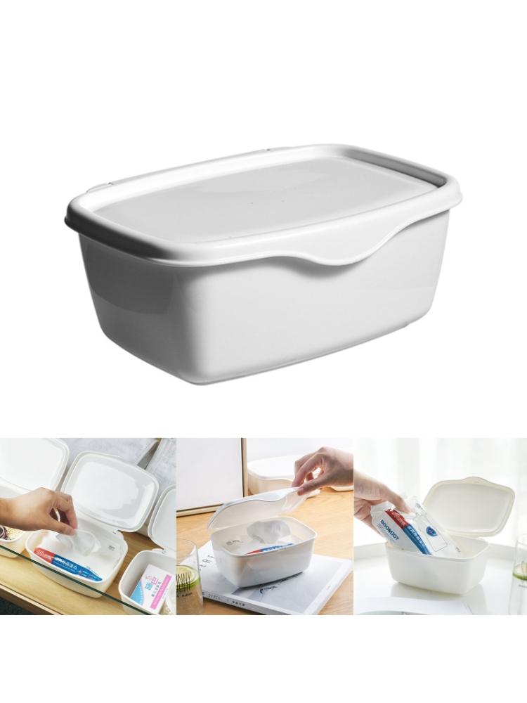 Våtservietter oppbevaringsboks flip cover støvtett baby våtserviett dispenser med klistremerker