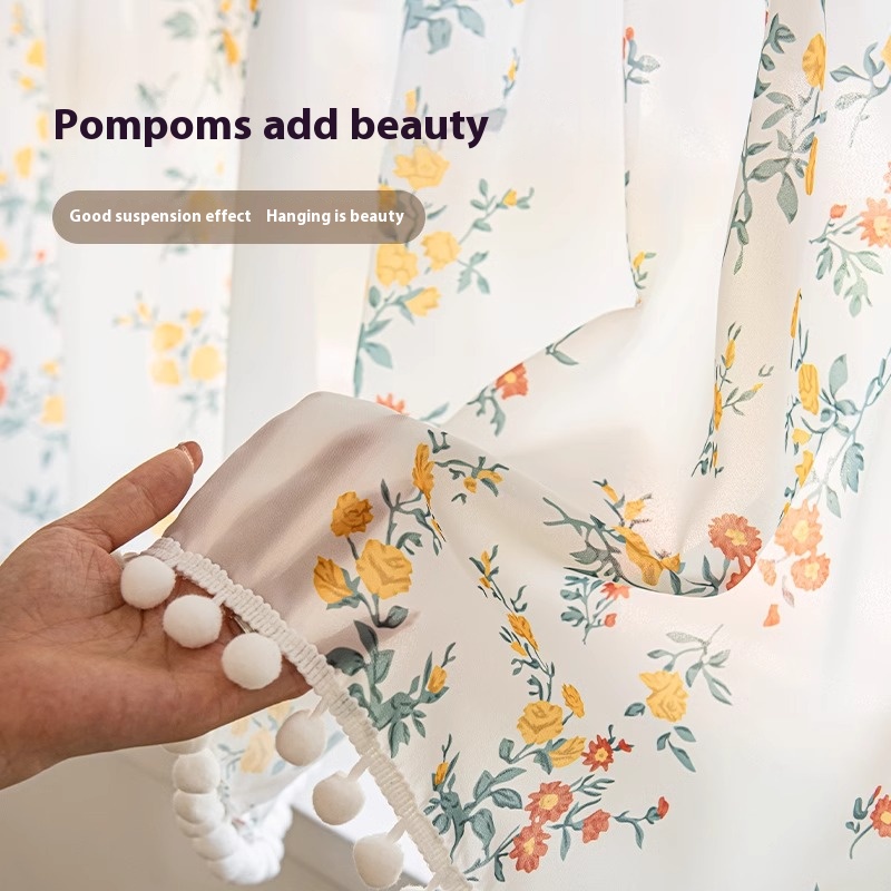 Half curtain,short window curtain with floral patterns to cover up ugliness,rustic style door curtain,window decorative curtains