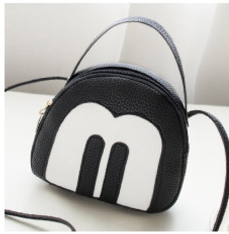 Super schattige mini schelp mobiele telefoon tasjes bloem een schouder messenger dames tassen ketting kleine tasjes: Zwart