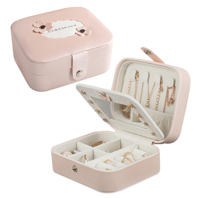 Guanya Stud Earrings Rings Jewelry Box Portable Storage Organizer Zipper Portable Women Useful Makeup Display Travel Case