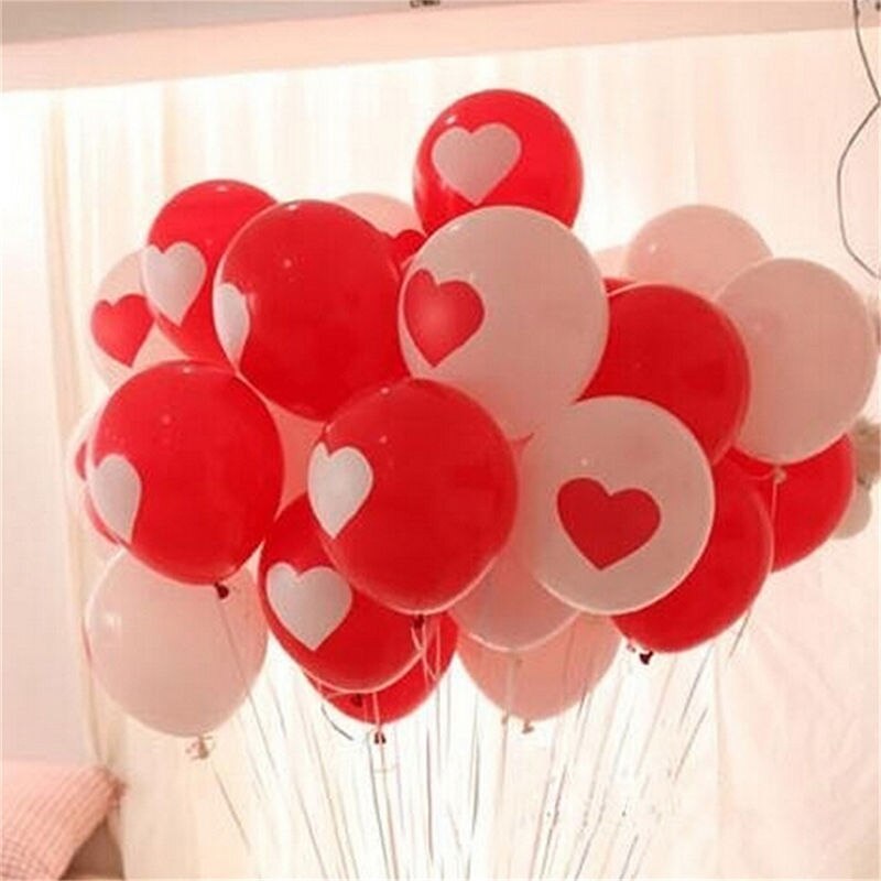 12pz Cuore Palloncini in reticolo Stampati Casa telecamera Giocattoli Gonfiabili
