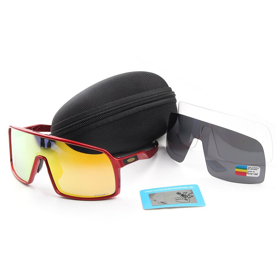 Sport Polarisierte Sutro Radfahren Brille Radfahren Brille Männer Frauen bike Gläser UV400 Radfahren sonnenbrille 3 Objektiv: RedGold
