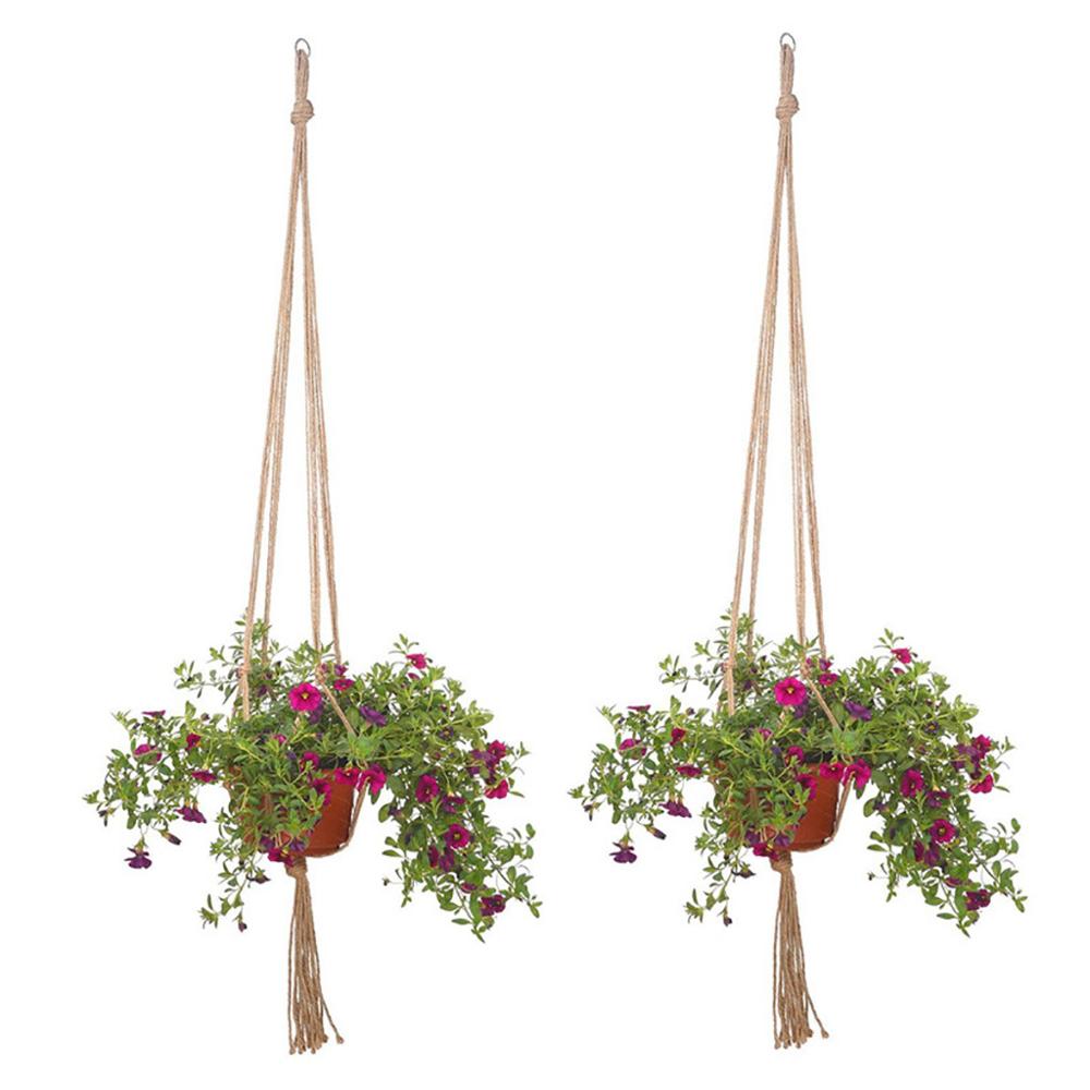 2PCS macrame Wall Plant Hanger Flower Pot macrame wall hanging Cotton Rope Holder With Hook Indoor plants hanging net pocket