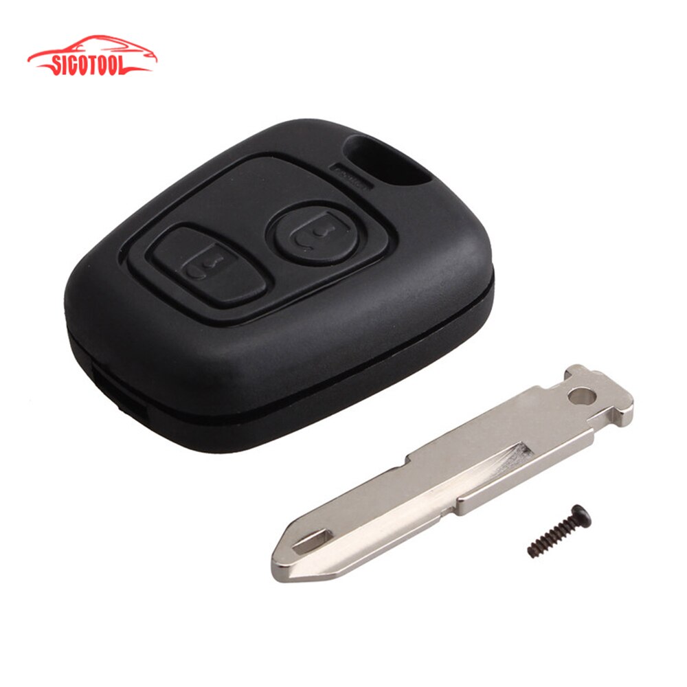 Mando a distancia con cuchilla NE73, 2 botones para PEUGEOT 206 433MHZ con Chip transpondedor PCF7961
