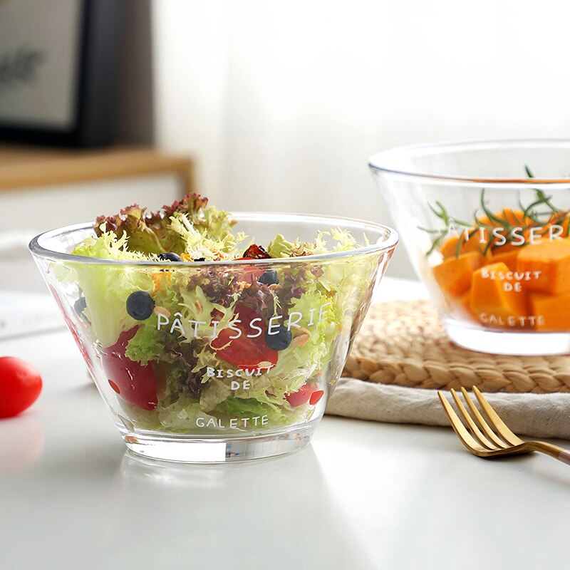 6 inch salad bowl-700ml transparent glass bowl-fruit salad Dish-dessert bowl-breakfast Cup-mask container