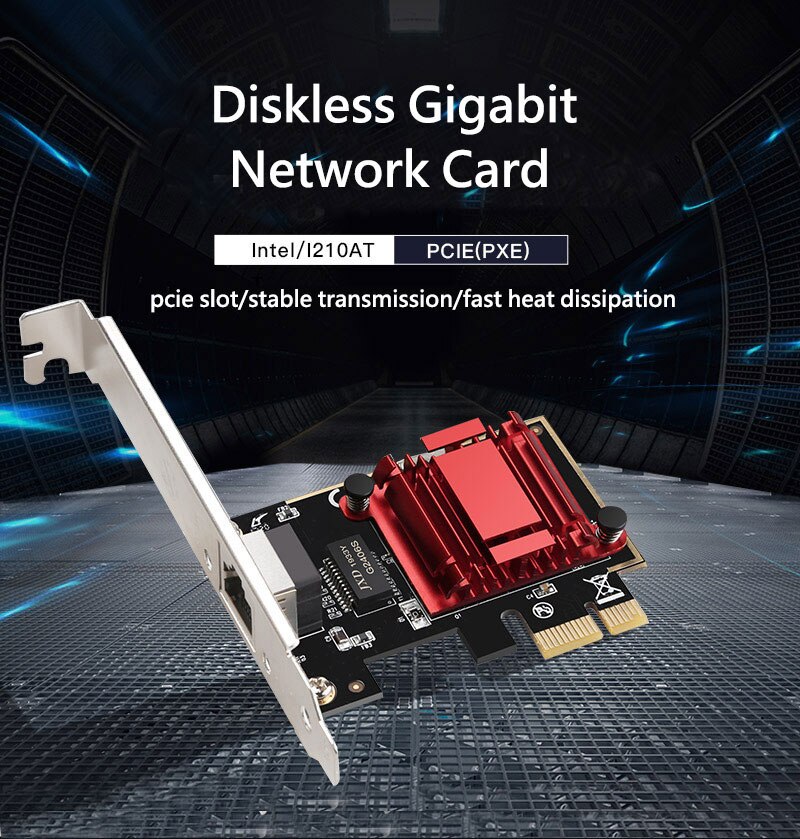 PCI Express Network Card 1000Mbps RJ-45 Network Controller Gigabit Ethernet Adapter Latest 10/100/1000M Built-in Single port