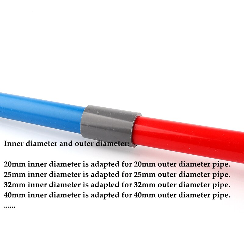 5~50pcs ID 20~50mm Mounting Hydroponics PVC Pipe Straight Equal Connector Plastic Pipe Straight Connector Plastic Joint Fittings