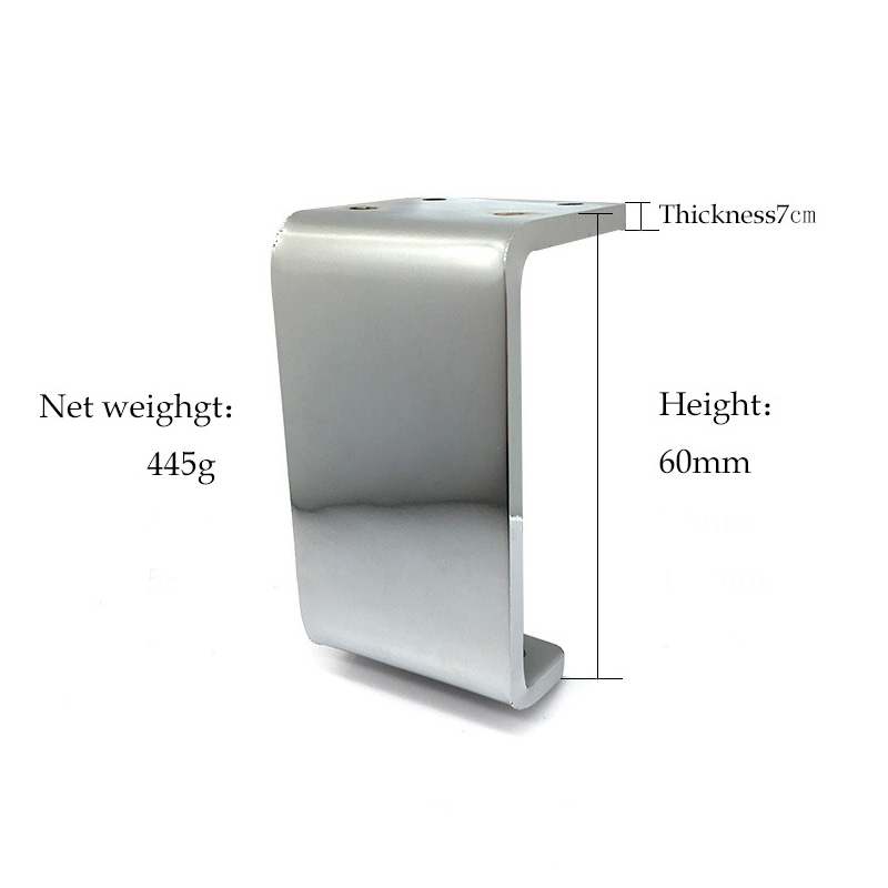 Sort sliver firkantede møbelben metal hardware fødder beslag fod til skab sofabord stol tv skab sovesofa skabe: 1pc splint 6cm