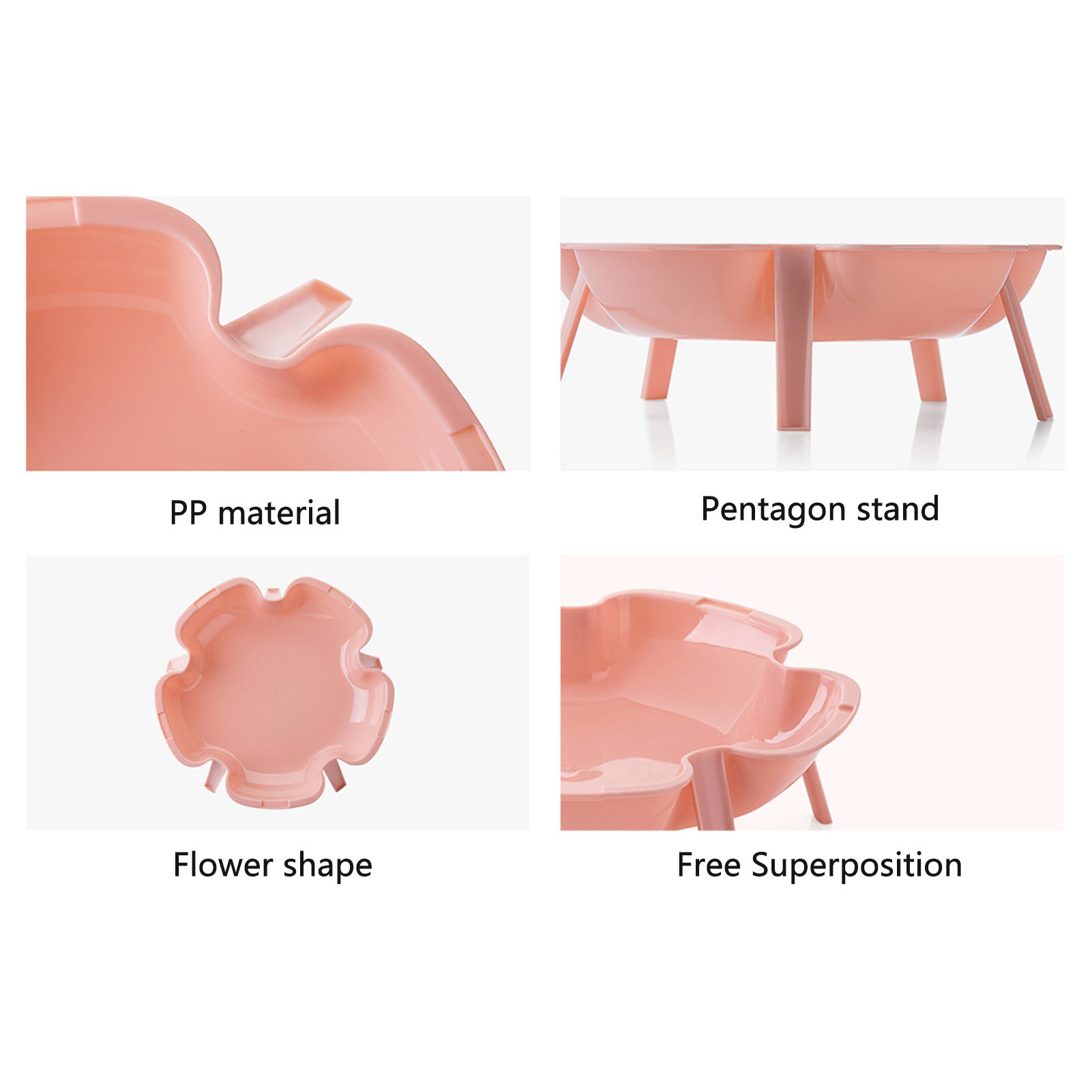 Flower Shaped Fruit Dishes Plates Storage Box Dried Fruit Snack Plates Divided Candy Dessert Plate Container