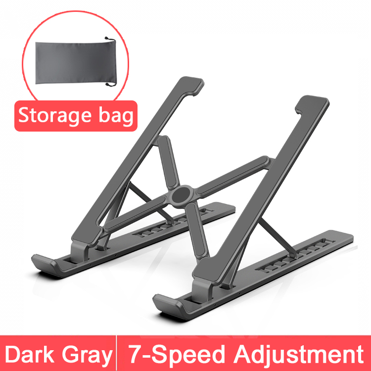 Draagbare Laptop Stand Opvouwbaar Base Notebook Ondersteuning Houder Voor Macbook Pro Tablet Aluminiumlegering Computer Cooling Stand Riser: Gray