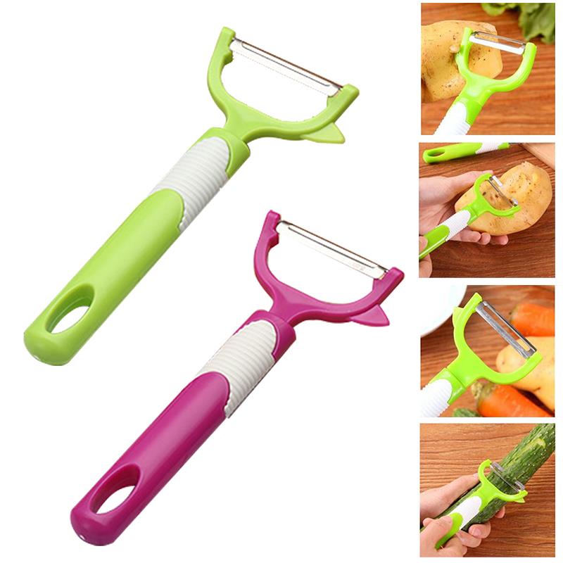 2 stks Fruit groenten dunschiller mes huishoudelijke plastic Gadget peeling draagbare Home Keuken Gereedschap accessoires