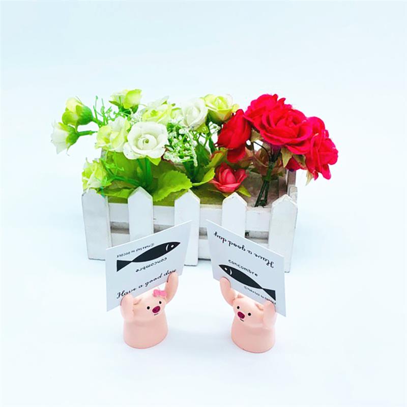 12 Pcs Bruiloft Plaats Kaarthouder Tafel Kaarthouder Cartoon Mooie Varken Naam Card Stand Note Clip Tafel Card Nummer clip