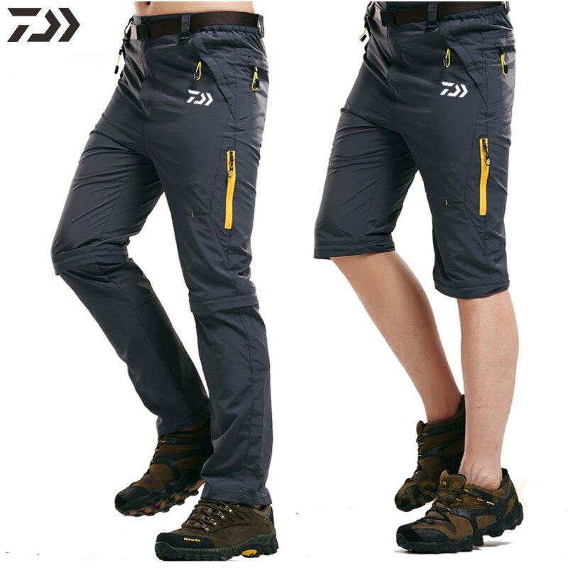 Mannen Waterdichte Verwijderbare Daiwa Vissen Broek Lente Zomer Dunne Ademend Snel Droog Daiwa Vissen Shorts Vissen Kleding: dkGY2 / M