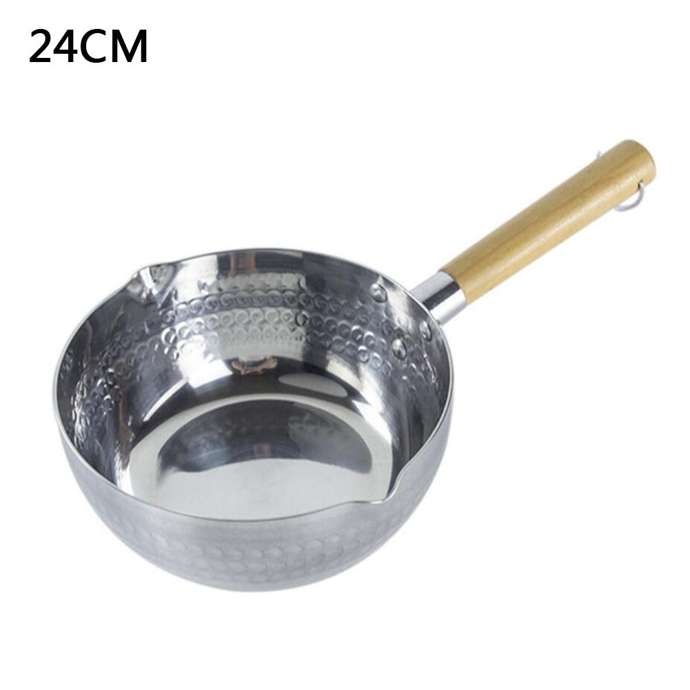 Sartén de nieve de aluminio con mango de madera, para el hogar sartén antiadherente, olla para Fideos, sartén japonesa, suministros de cocina: 24CM