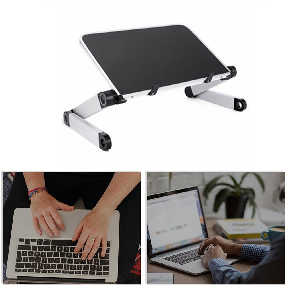 Aluminum Alloy Laptop Portable Foldable Adjustable Laptop Desk Computer Table Stand Tray Notebook Lap PC Folding Desk Table