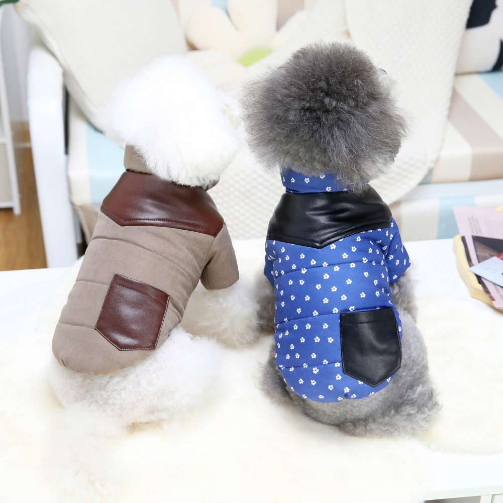 Haustier Winter Wasserdichte Jacke Yorkshire Terrier Unten Mantel Hunde Warme Leder Tasche Baumwolle Mantel Bulldogge Kleidung Neue