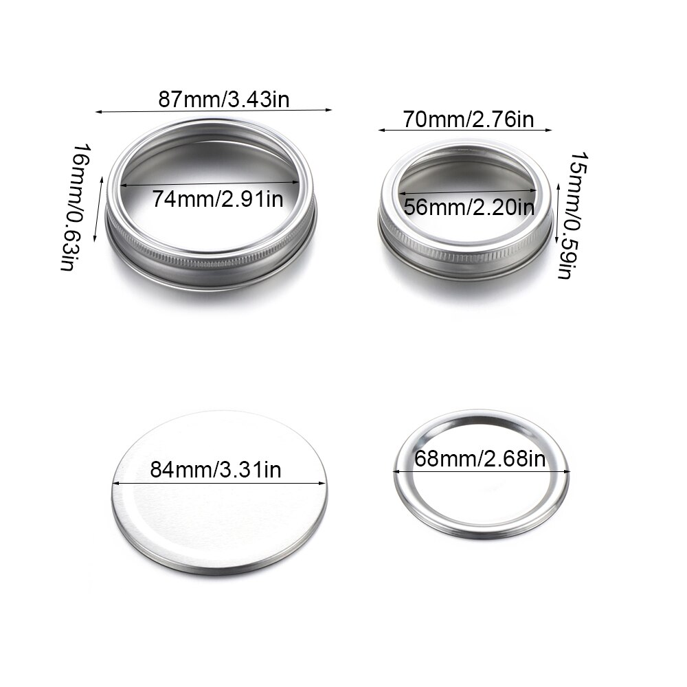 10Pcs/Pack Canning Lids Leak-Proof Wide Mouth Mason Jar Lids Tinplate Jar Caps Home Kitchen Food Storage Accessories
