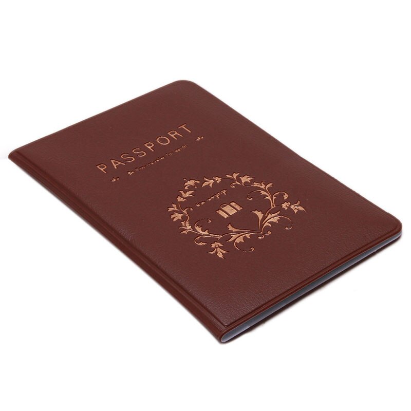 Couverture de passeport de voyage pour homme et femme, porte-cartes, porte-Documents: Brown