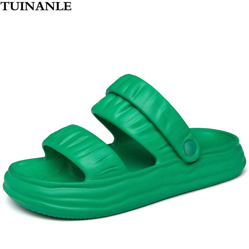 TUINANLE Green Sandals Women Super Soft EVA 2022 Summer Beach Outdoor Open Toe Slippers Ladies Roman Women Sandalias Mujer