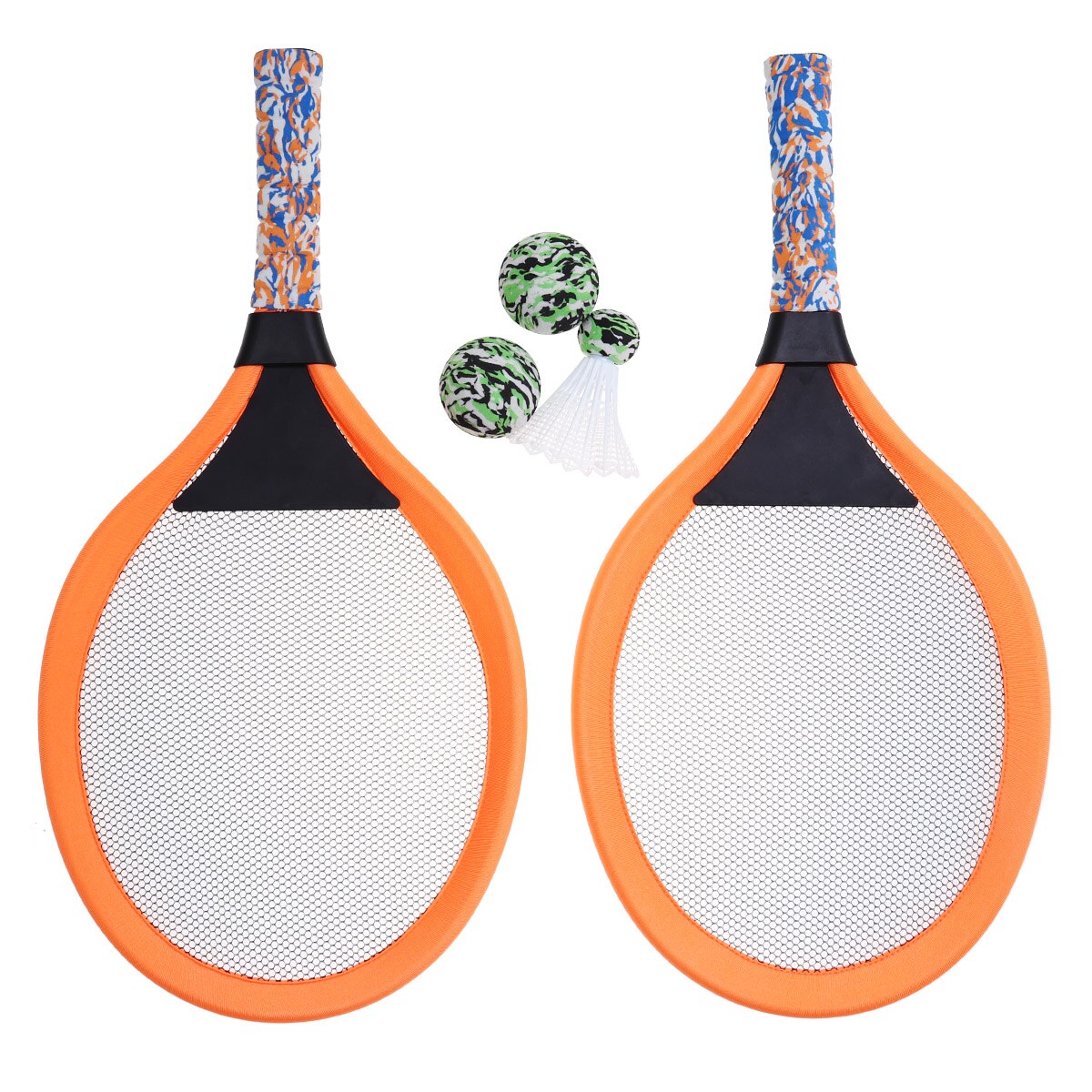 1 Pair Children'S Tennis Racket Kids Badminton Oval Rackets Game Props Badminton Racket Indoor And Outdoor Sports Workout: Orange