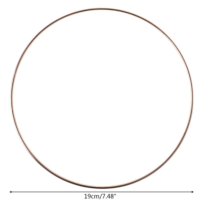 Anillo de atrapasueños de Metal, macramé, accesorio artesanal, bricolaje, 35-190mm, H7ED