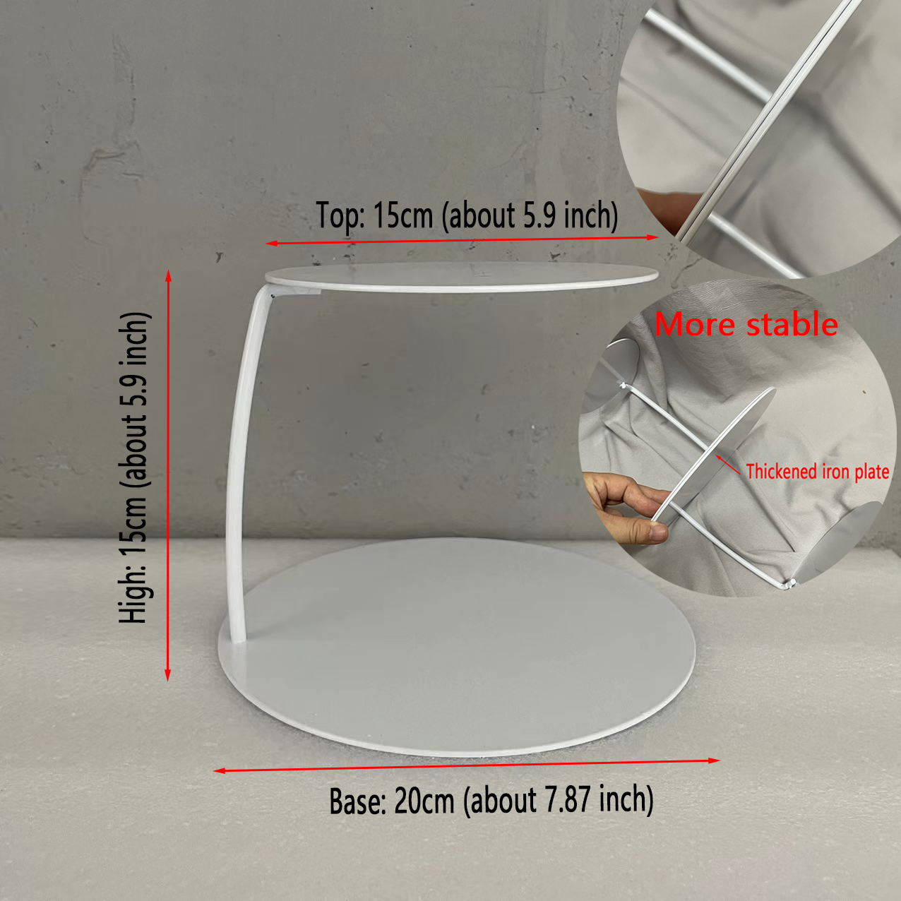 Metal Wedding Birthday Tier Cake Stand Floating Cake Separator Small Cute Party Cake Display Stand: Silver