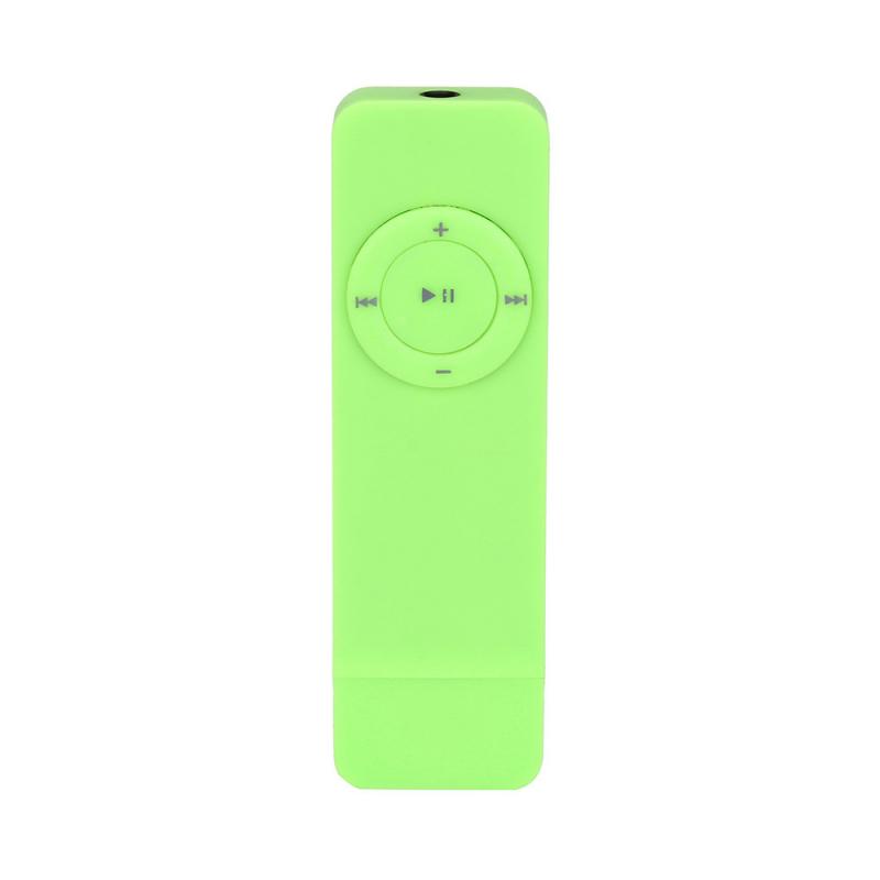 Portable USB In-line Sport MP3 Player Lossless Sound Music Media Player Support Micro TF Card: green