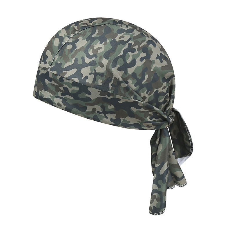 Camouflage Headband Bandana Handkerchief Head Man Pirate Hat Cycling Hood Sun Protection Sports Breathable Printed Headscarf: army green