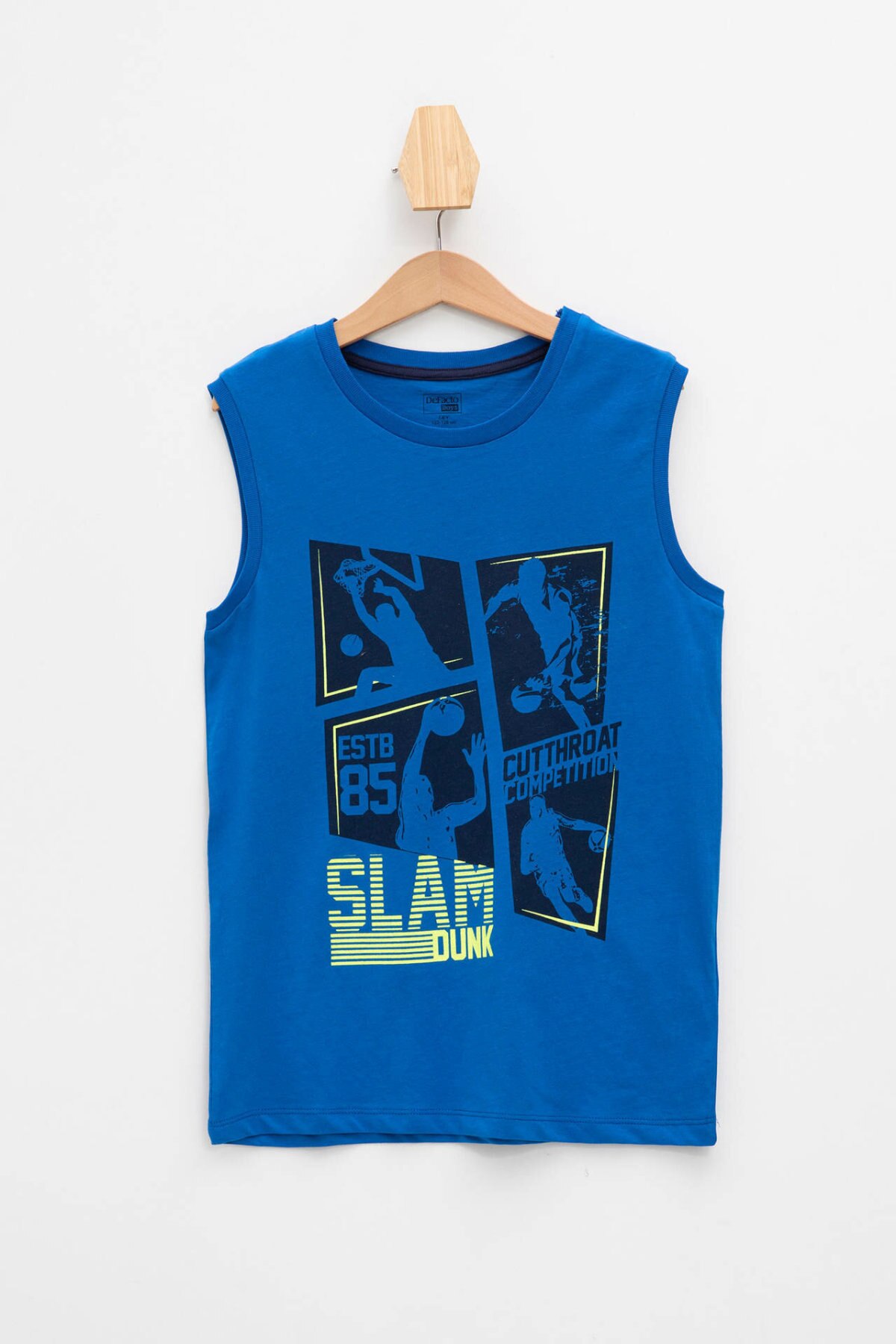 de facto Sommer Junge Oansatz Weste freundlicher Lässig Karikatur-aufbringen Panzer Jungen Spitzen Sport Komfort Neue Gelb-K6701A619SM