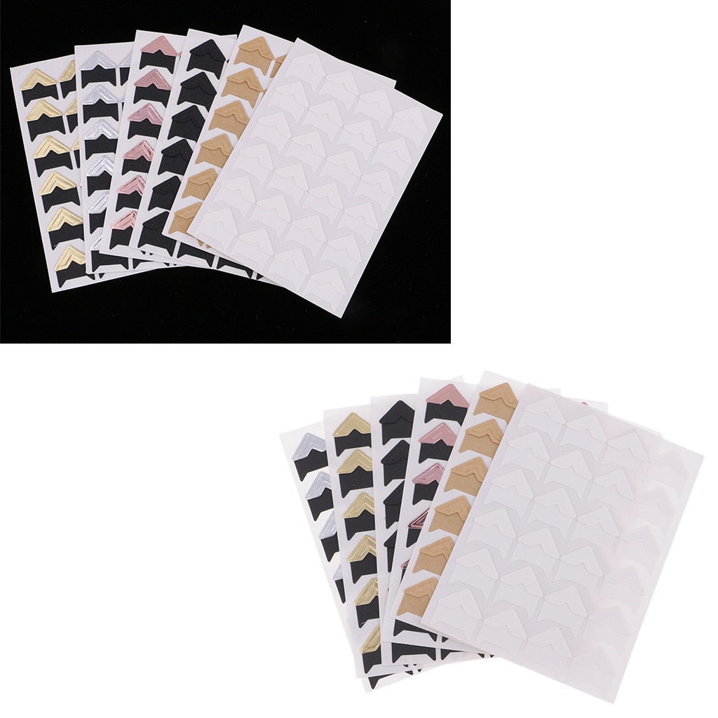 12 Sheets Kraft paper Photo Mounting Sticker Corner Stickers for Scrapbooking Album Photo Corners Memory Books 2x2cm