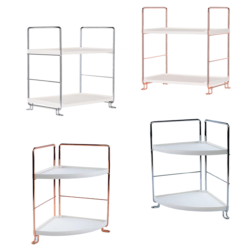 Kitchen Rack Storage Shelf 2-Tier Stand for Spice Rack Organizer, Metal Bathroom Shelf Stand for Storage Bottles