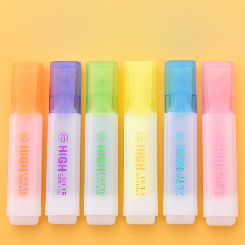 Delikatesseforretning 1 stk dejlige 6 farver highlighter tegneserie søde slik farvede kuglepenne highlight markør pen elev brevpapir forsyninger
