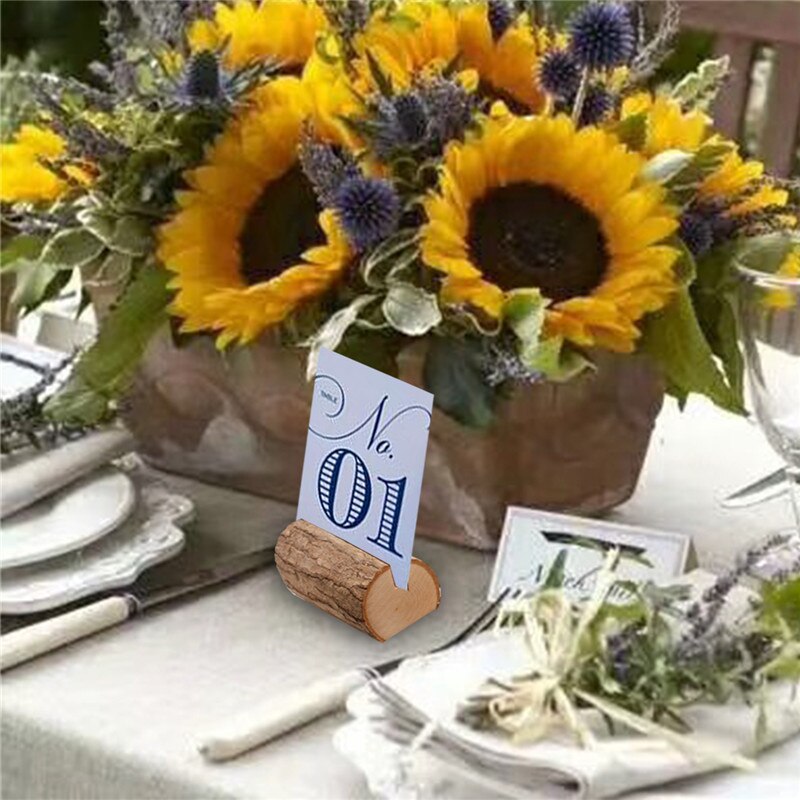 1pcs/lot Big Natural Wood Card Holder Wood Stump Wedding Party Card Holder Stand Office ID Card Holder