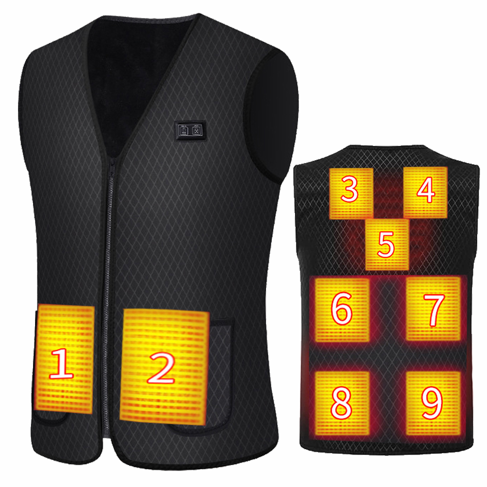 Verwarmd vest Heren Dames Elektrisch verwarmde jassen Sportkleding Verwarmde jas Grafeen warmtejas USB-verwarmingsjas voor kamperen
